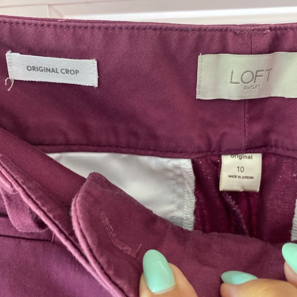 LOFT Original Crop Pants Purple Size 10 - Picture 7 of 10